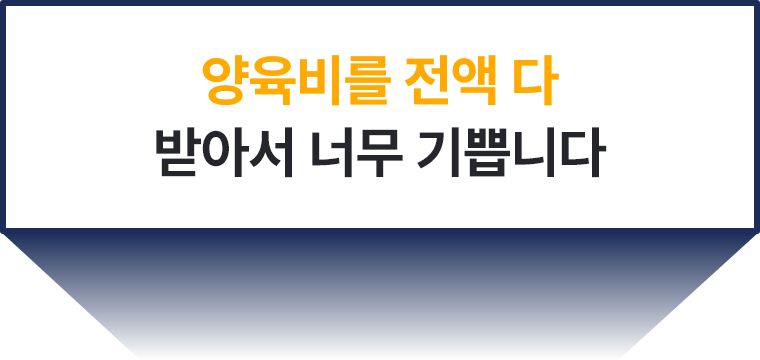 양육비를 전액 다 받아서 너무 기쁩니다